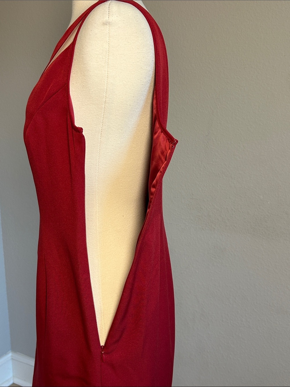 Michael Costello x REVOLVE Hanna Mini Dress one-shoulder asymmetrical Red size M - Picture 7 of 16